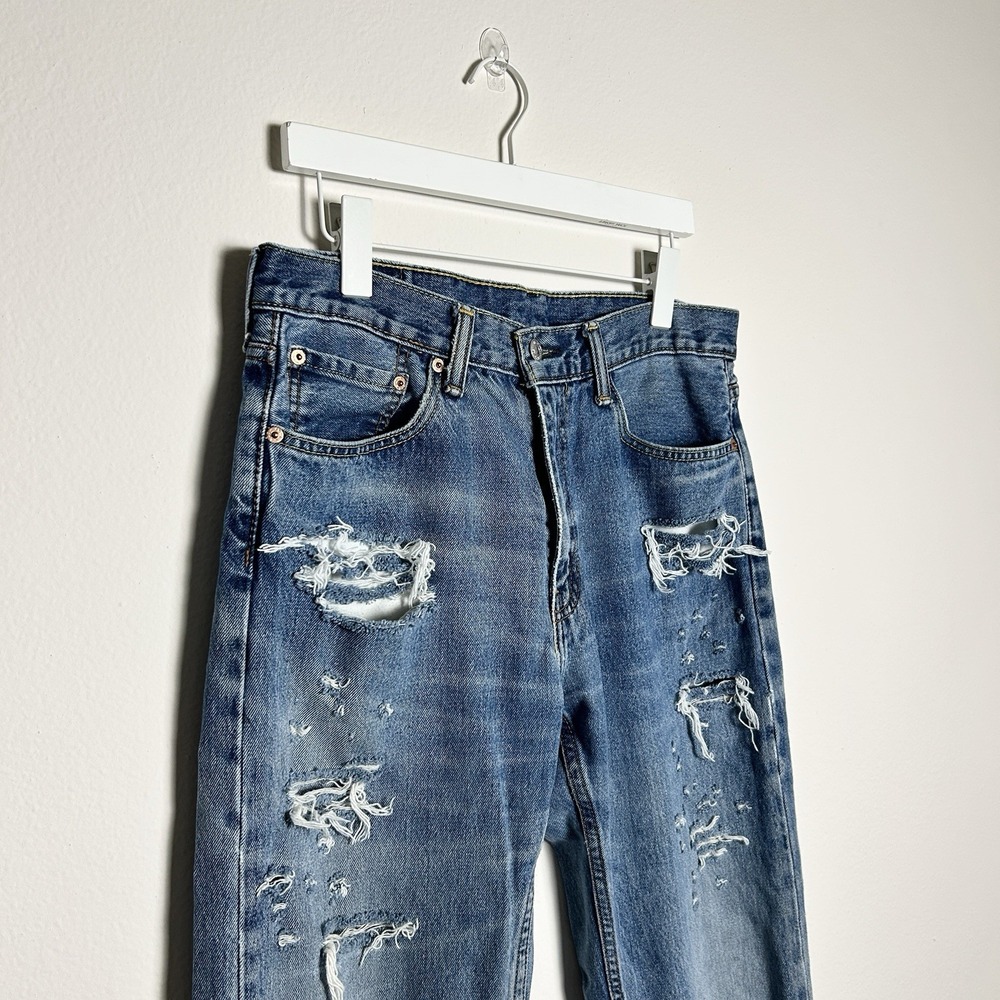 Vintage Y2K Levi's 505 Distressed Straight Leg Jeans W34 L32 100% Cotton‎ Unisex